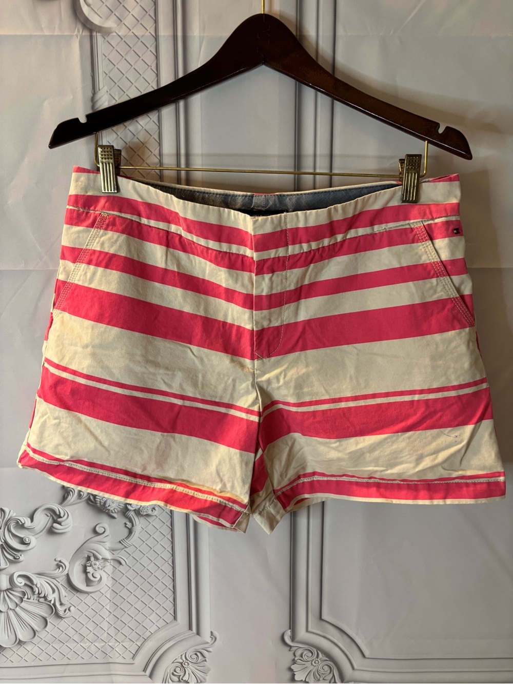 Tommy Hilfiger Women’s Striped Chino Pink & Khaki, Size 10